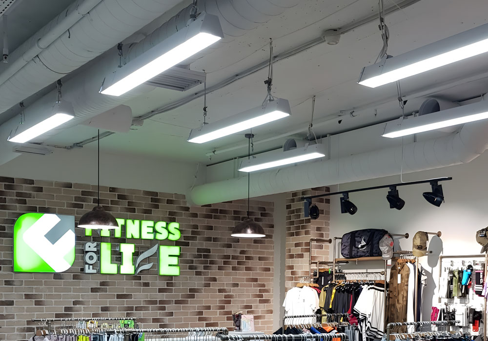 Освещение торгового зала «Fitness For Life»